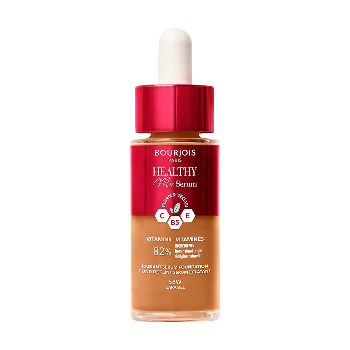 Уцінка! Тональна основа для обличчя Bourjois Healthy Mix Serum Foundation 58W Caramel, 30 мл